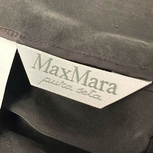 MaxMara Pura Seta Gray Open Front Waterfall Lightweight SILK Cardigan size 10 - Picture 7 of 10